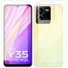 COVER TRASPARENTE + PELLICOLA VETRO TEMPERATO Per VIVO Y35 CUSTODIA TPU Y 35 9H