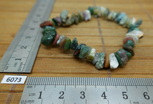 Bracelet baroque chips AGATE MOUSSE naturelle du Brésil 18cm qualité AB reiki - Picture 3 of 3