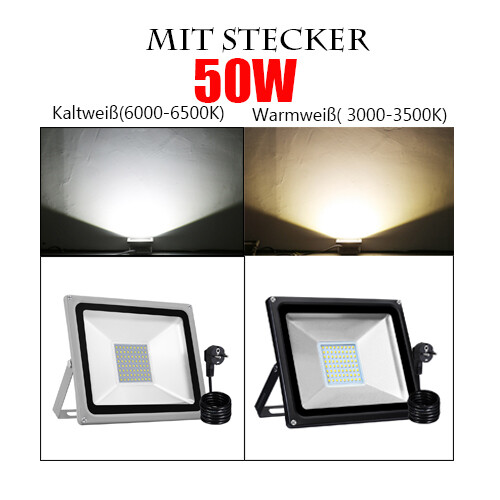 LED Flutlicht Fluter Strahler SMD Außen Scheinwerfer 10W 20W 30W 50W 100W IP65 - Bild 30 von 45