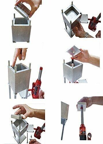 HTP Hydraulic 2-Ton Mega SQUARE PRESS, Aircraft Aluminum - Made in USA, 3"x3"x3" - Picture 3 of 4