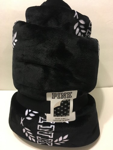 MANTA SHERPA ROSA VICTORIA SECRET/LANZAMIENTO NEGRA MULTI 60 X 72 NUEVA EN PAQUETE - Imagen 3 de 3