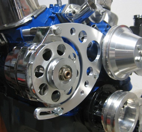 351 FORD WINDSOR LOW / MID  MOUNT ALTERNATOR BRACKET KIT BILLET ALUMINUM SBF - Picture 2 of 10