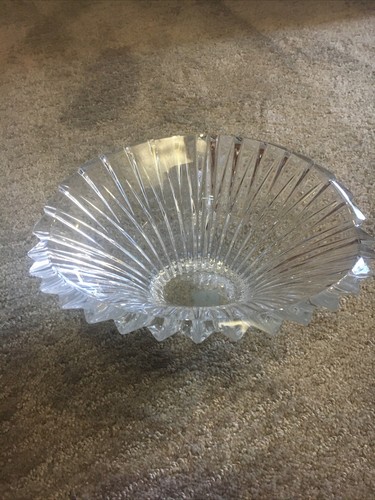 Vintage Mikasa Excelsior Flair oval geriffelt Kristall Herzstück Schale Slowenien - Bild 1 von 5