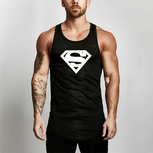 Canottiera Canottiera Uomo Alta Qualità Fitness Superman Abbigliamento Sportivo Palestra - Foto 16 di 16