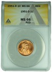 ANACS 1951 Lincoln Wheat US Small Cents (1909-1958)