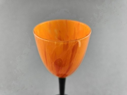 Art Nouveau / Art Decò - Bicchiere da liquore, arancione tango, 1925 circa. - Foto 3 di 8