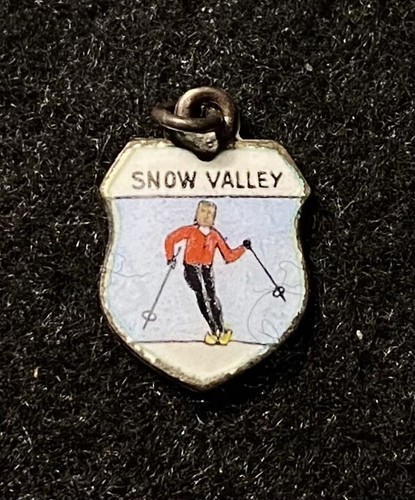 Llavero colgante de esquí de plata esterlina Snow Valley CALIFORNIA Resort recuerdo viaje - Imagen 3 de 4