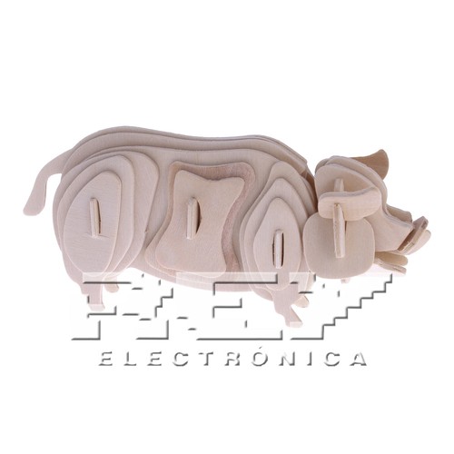 Puzzle 3D Cerdo Madera Juego Niños Maqueteria ENTREGA 24/48H j56 - Imagen 2 de 4