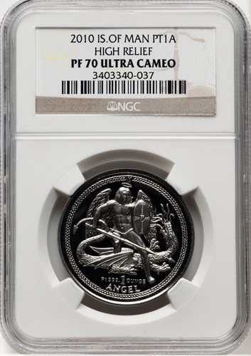 2010 Isle of Man Bi-Metallic Platinum Angel NGC PF-70 UCAM
