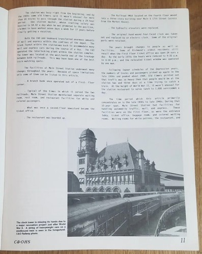 Chesapeake & Ohio Historical Magazine 1991 Main Street Station Richmond Virginia - Picture 10 of 16