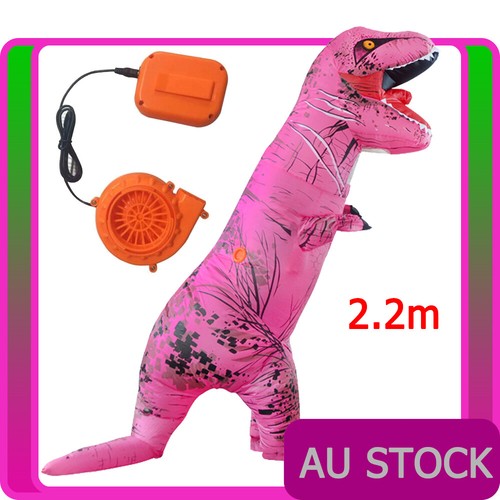 ADULT T-REX Dinosaur INFLATABLE Costume TRex T Rex Jurassic World Pink Blowup - Picture 1 of 6