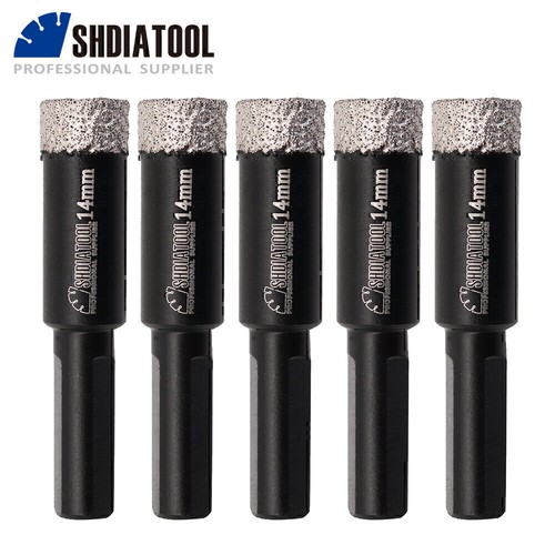 5pcs 6/8/10/12/14mm Diamond Core Drill Bits Kit Dry Hole Saw Cut Ceramic Tile - Afbeelding 13 van 14