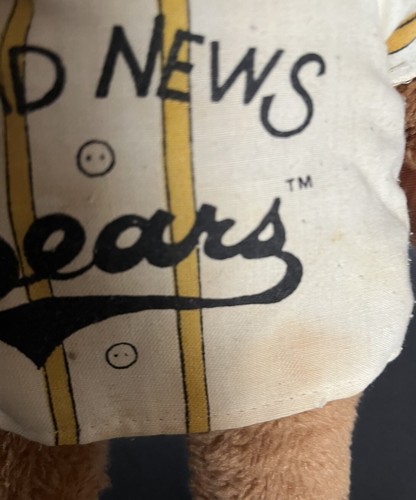 Vtg Knickerbocker Bad News Bears 14” Baseball Bear W/ Uniform Baseball Mitt - Picture 6 of 8