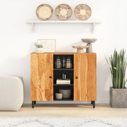 Beistellschrank 90x33x75 cm Massivholz Akazie - Bild 3 von 11