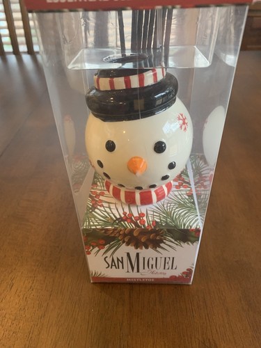 San Miguel Snowman Essential Oil Reed Diffuser. Mistletoe Scent. Holiday - Bild 1 von 5