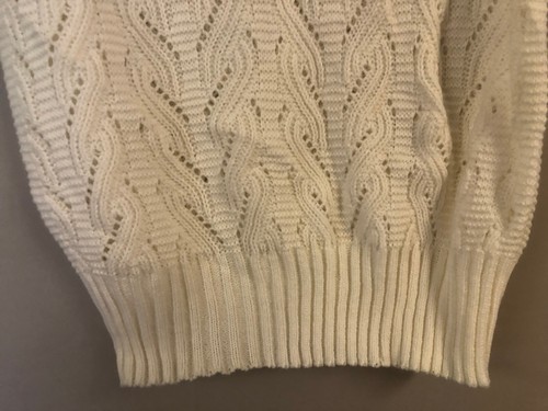 Ades of California Pullover Ivory Sweater Open Knit Sleeveless NWT Size Small - Picture 5 of 9
