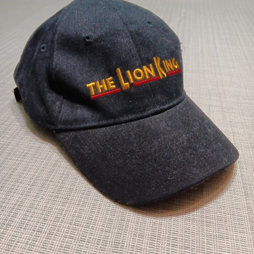 Disney Lion King Ball Cap Hat Adjustable Slide Black Gold VIP Embroidered