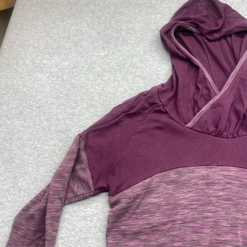 Columbia Sun Hoodie Womens Medium Long Sleeve Pullover Sweater Purple Pockets - Picture 5 of 12