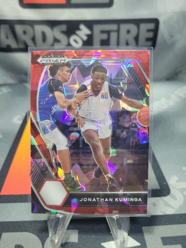 2022 Prizm Draft Picks Jonathan Kuminga #5 RC Red Cracked Ice Parallel Warriors - Picture 1 of 2