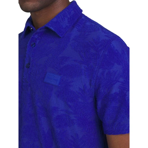 Dogg Supply by Snoop Men’s SIZE M Jacquard Terry Short Sleeve Polo Shirt ROYAL - Picture 4 of 14