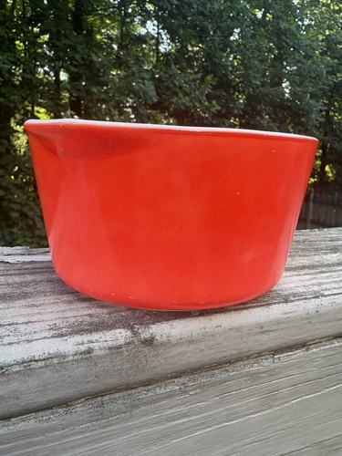 Vintage PYREX Flame Red 473 Casserole 1 Qt RARE No Lid - Picture 6 of 9