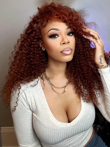 UNice Brazilian Reddish Brown Curly Bundles with Lace Closure Human Hair Weaves - Picture 1 of 13