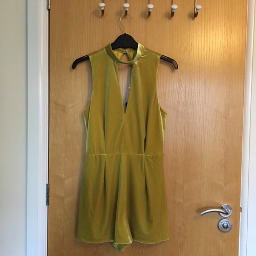 Bnwt Topshop Yellow Size 8 Petite Playsuit Velvet wYgvTx