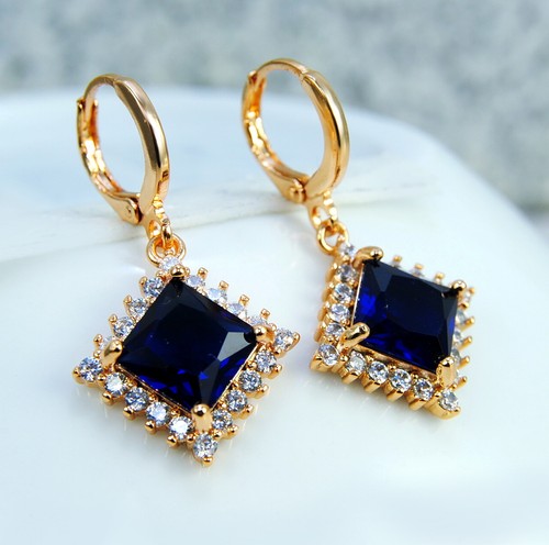 Ohrringe Elegante Damen- Ohrringe Filled Gold K18 /750er Edelstein Safier,Topas - Bild 2 von 2