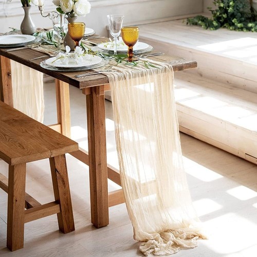 Gauze Table Runner Dinning Decoration 90*300CM Wedding Party Table Runners - Picture 4 of 45