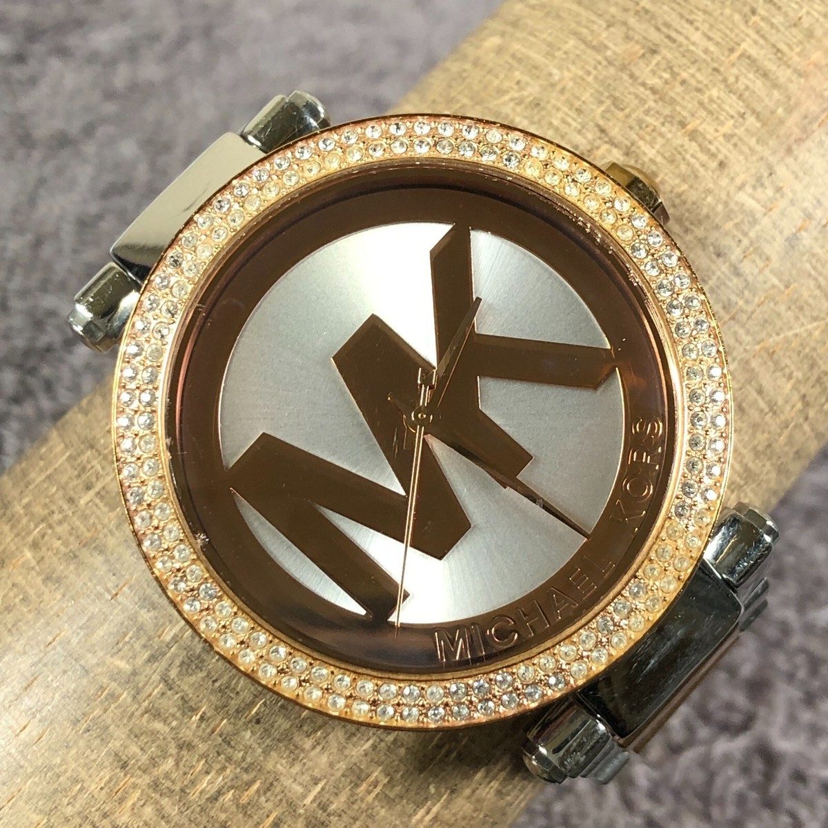 Michael Kors Parker Women MK-6314 Dress Pave 39mm Two Tone Quartz