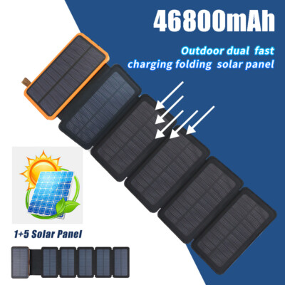 46800mAh Portable Charger Solar Power Bank Handheld Phone Charger for all Phone