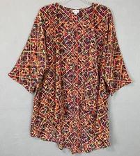 Lularoe Womens Lindsay Flowing Open Front Short Kimono Hippie Fairy Whimsy Boho