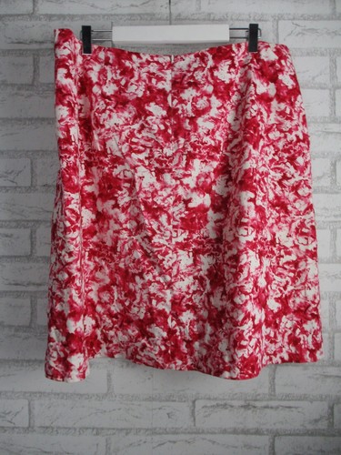 David Lawrence womens a-line skirt red white floral print cotton mix 16 - Picture 3 of 9