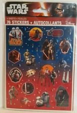 Disney Star Wars The Force Awakens 4 Sticker Sheets 76 stickers 2015 Unique NIP