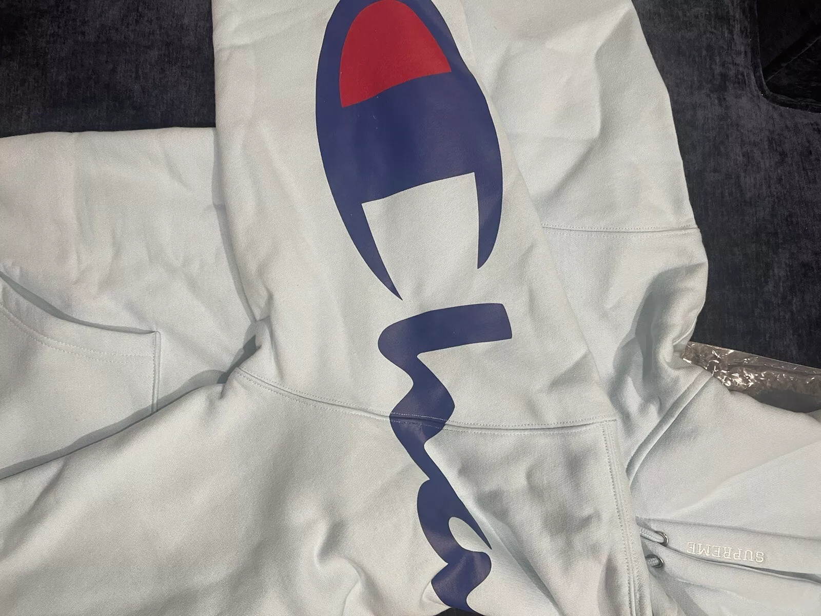 Sweat shirt à capuche Supreme X Champion (ss18) taille L baskets hype livraison gratuite