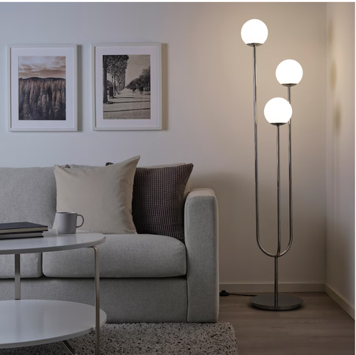 IKEA SIMRISHAMN Stehlampe 504.377.73 verchromtes Opalglas 62" kostenloser Versand - Bild 5 von 7