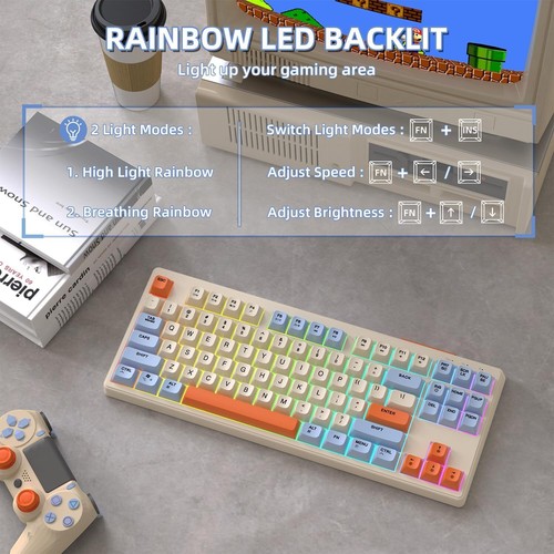 Teclado silencioso inalámbrico para juegos ZIYOULANG M87 modo dual TKL sensación mecánica - Imagen 7 de 13