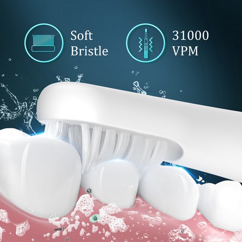 SEJOY Sonic Electric Toothbrush 3 Modes 4 Replacement Brush Heads Rechargeable - 第 4/37 張圖片