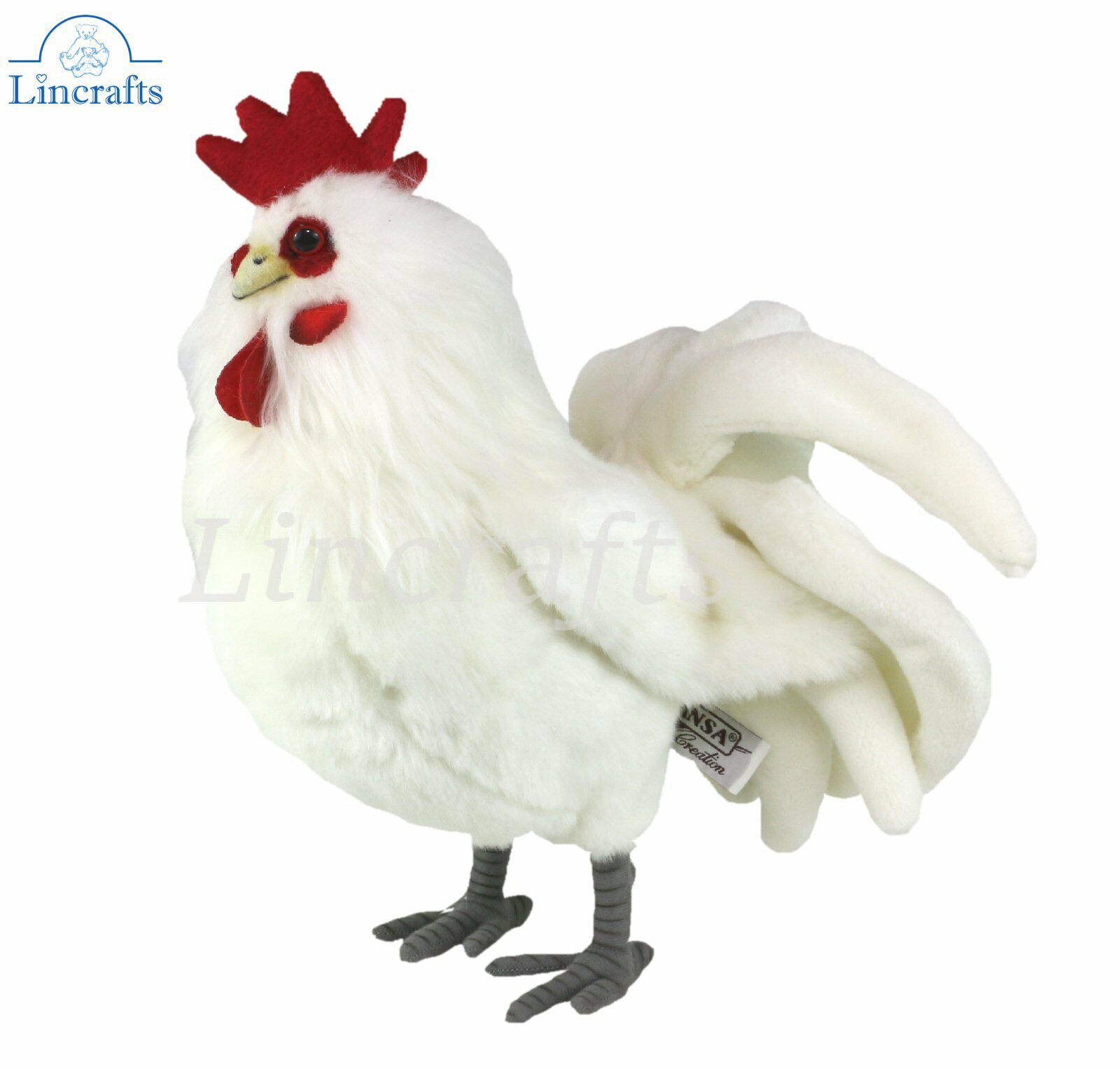 Hansa Rooster, Cockerel 7222 Soft Toy Chicken Sold by Lincrafts UK Est.1993