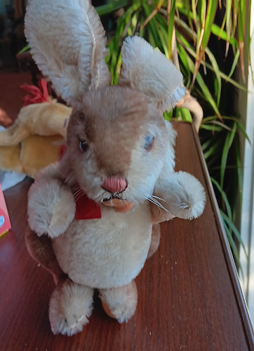 Vintage Steiff Niki Mohair Stuffy Rabbit Bunny (0134/22) With Cutest Pink Nose! - Picture 2 of 13