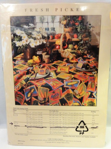 WC Designs Fresh Picked Oblong Tablecloth 60x104 + 2 Sets of Napkins - ALL NEW! - Picture 4 of 9