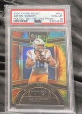 2020 Panini Select Justin Herbert Rookie Selections Tie Dye PSA 10 Pop6 Chargers