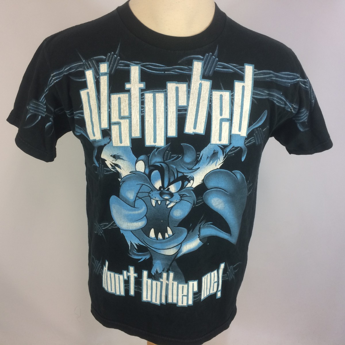 Vtg 90s Grunge Taz Looney Tunes Distressed Distrurbed Biker Skate