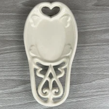 Vtg Cast Iron Spoon Rest Old Dutch International 2000 Hearts Farm Home Decor