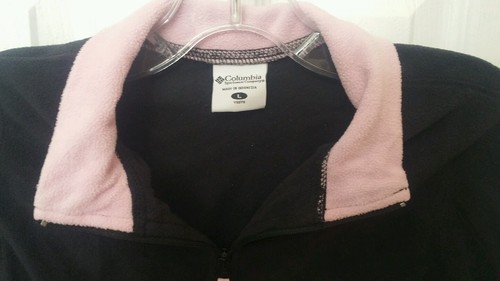 Sudadera Columbia Girls talla joven grande media cremallera manga larga negra lana - Imagen 3 de 3