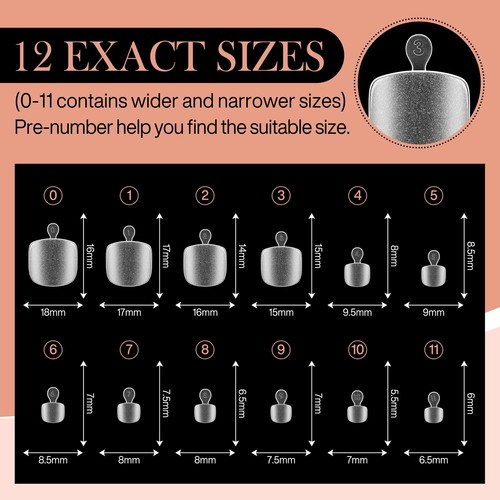 240pcs Short Square Toe Nails Tips Press On False Nails, 12 Size Full Matte - Picture 3 of 7