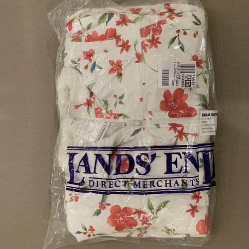 NEW Lands' End Girl Floral Faux Fur Reversible Ski Coat Snowsport Jacket Large - Picture 6 of 7