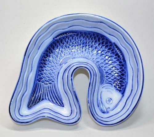 Antique or VTG Fish shape bowl Waechtersbach ceramics Germany beehive mark - Afbeelding 1 van 4