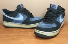 Nike Air Force 1 Low Blue Legend  Black Suede Men's US Size 9 488298-088 RARE