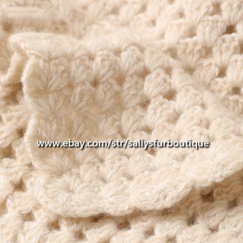Sallys Boutique Mongolian Cashmere Shawl Wrap Cape Hand Crochet Triangle Scarf - Imagen 8 de 16